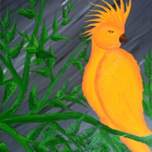 Feuervogel Öl auf Leinwand 70x50 cm