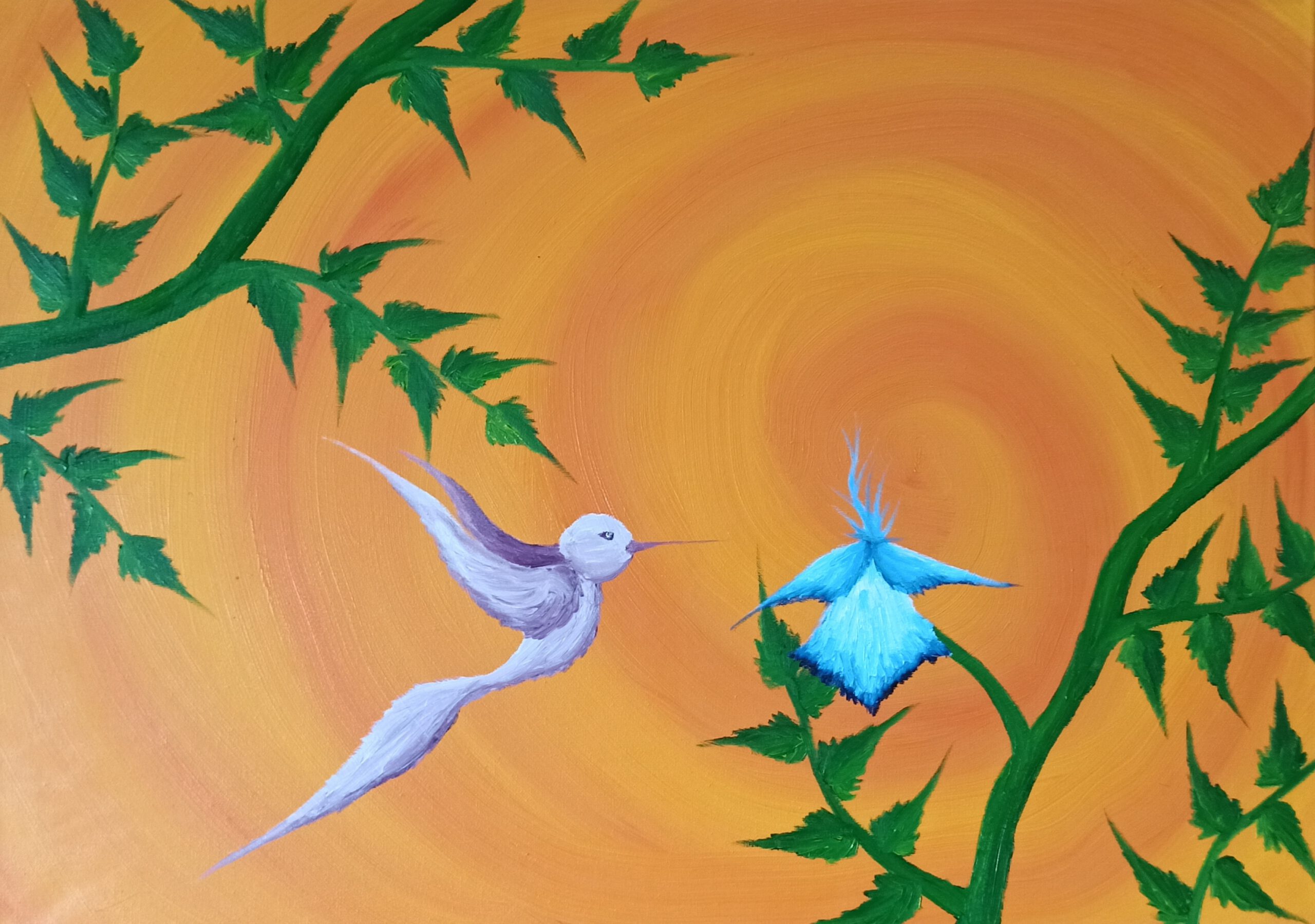 Kolibri Öl auf Leinwand 50x70 cm