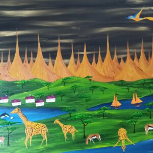 Savanne Öl auf Leinwand 60x80 cm