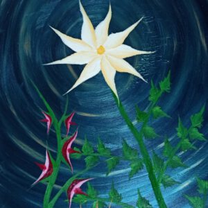 Fantasie Blume 2 Öl auf Leinwand 70x50 cm