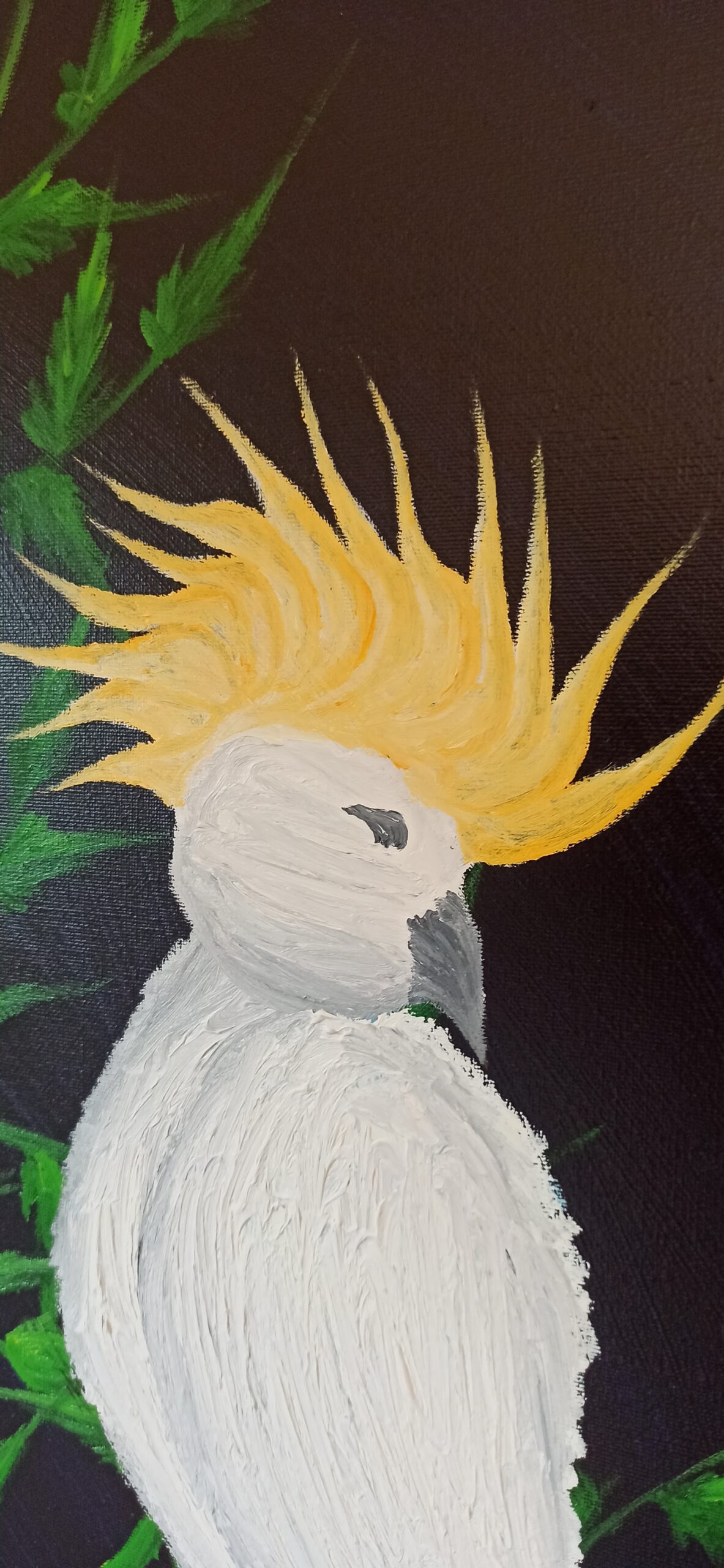 Kakadu Öl auf Leinwand 70x50 cm – Bild 2