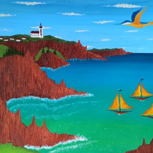 Klippen Öl auf Leinwand 60x100 cm