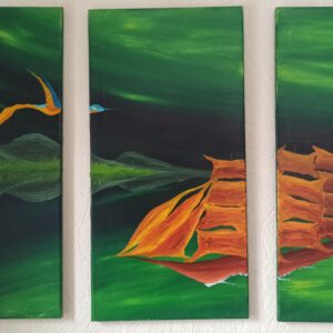 Schiff am Poalrkreis Öl auf Leinwand 60x90 cm (3x60x30cm)