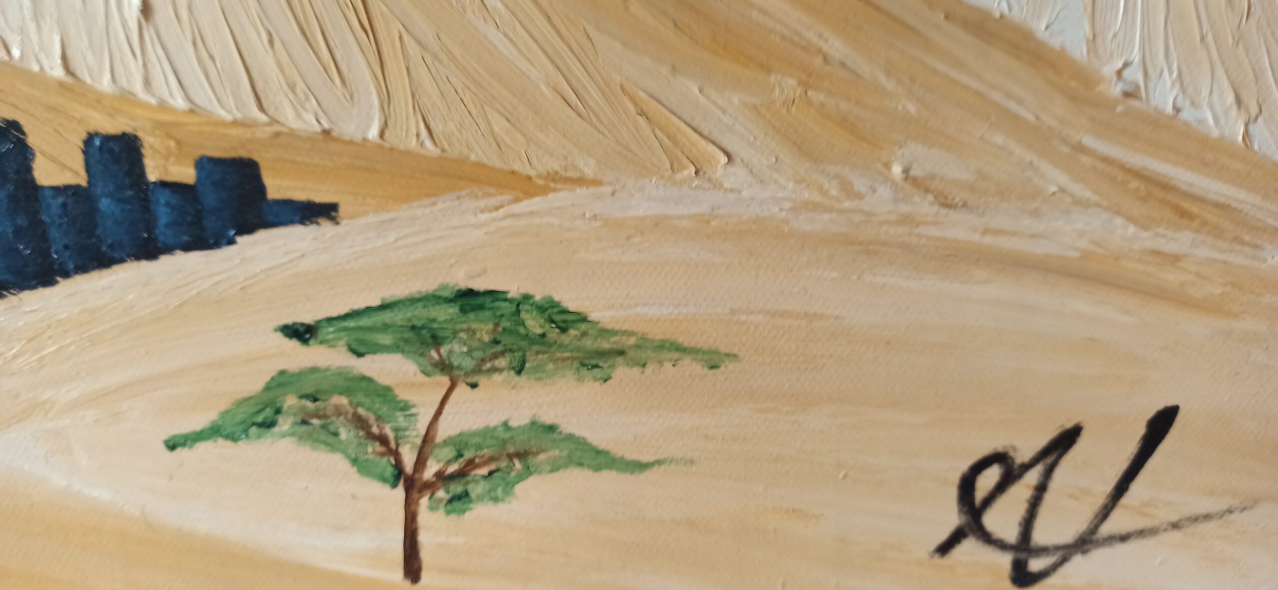 Desert City Oil on canvas 60x90 cm (3x60x30cm) - Image 2