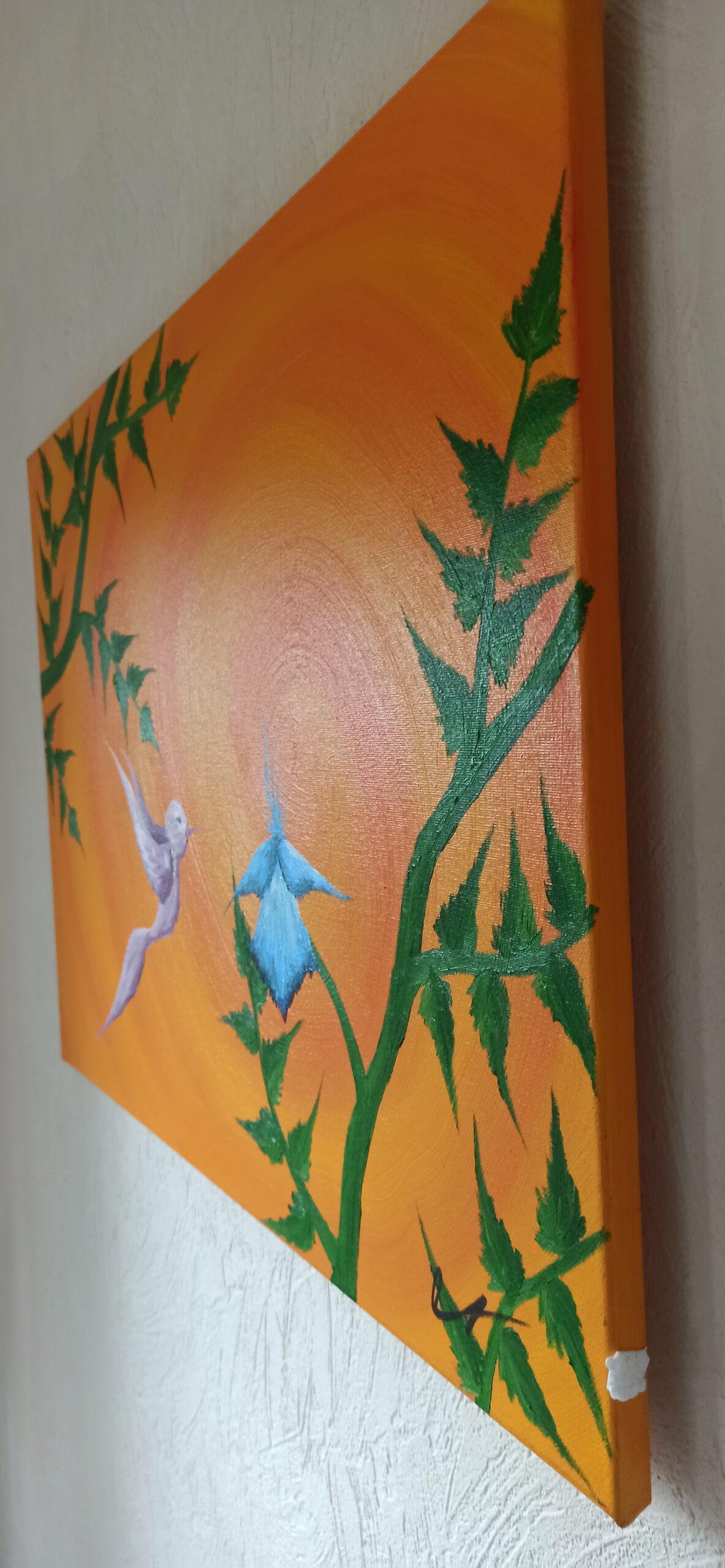 Kolibri Öl auf Leinwand 50x70 cm – Bild 2