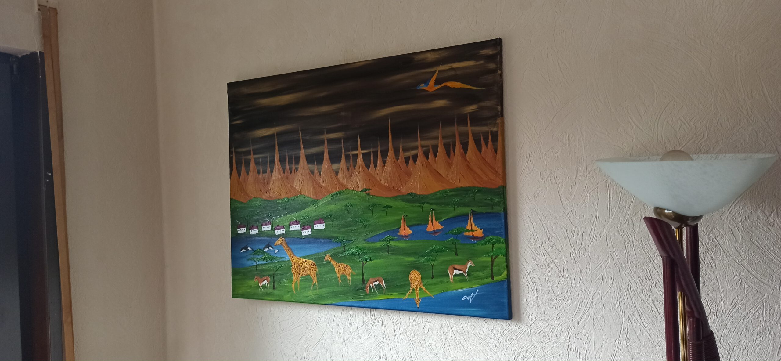 Savanne Öl auf Leinwand 60x80 cm – Bild 2