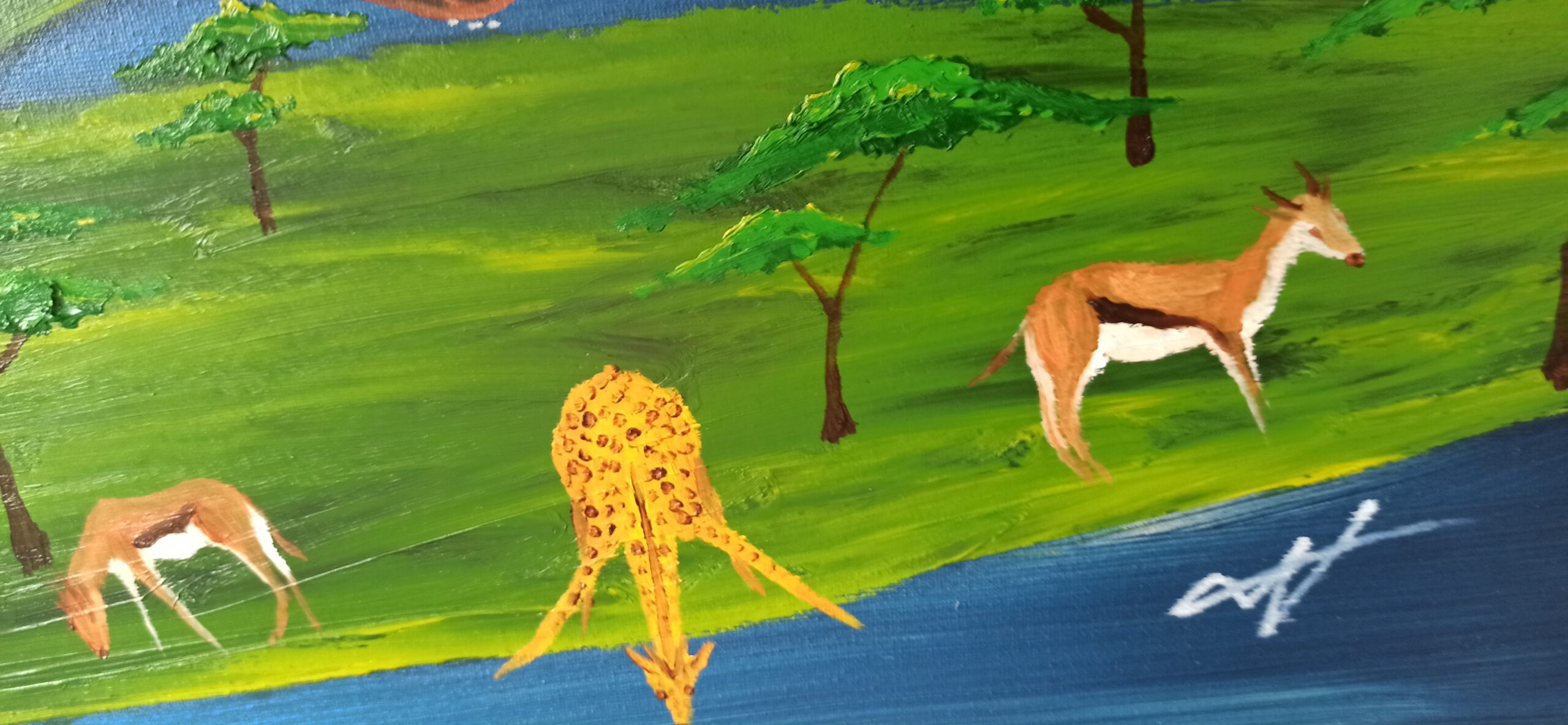 Savanne Öl auf Leinwand 60x80 cm – Bild 4