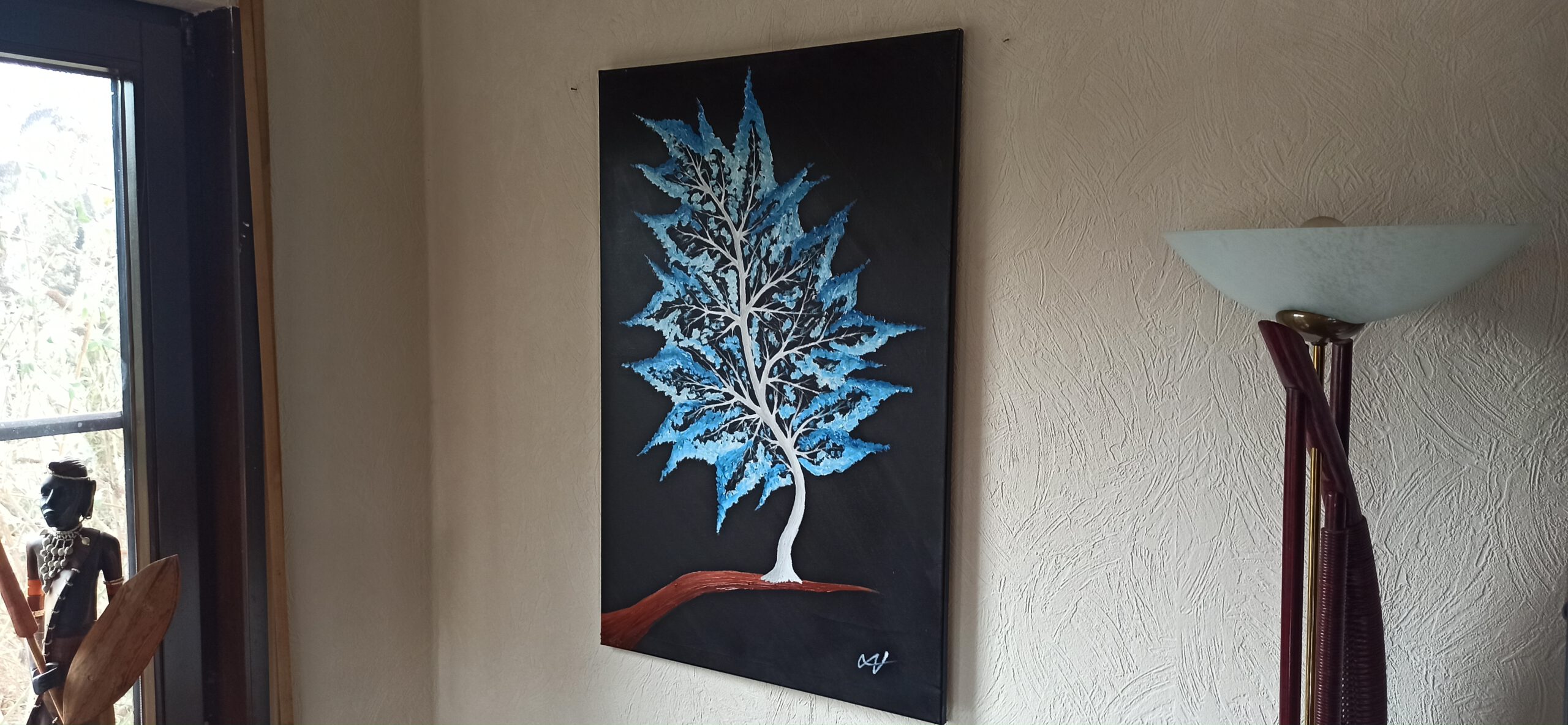 Fantasie Baum Winter Öl auf Leinwand 90x60 cm – Bild 5