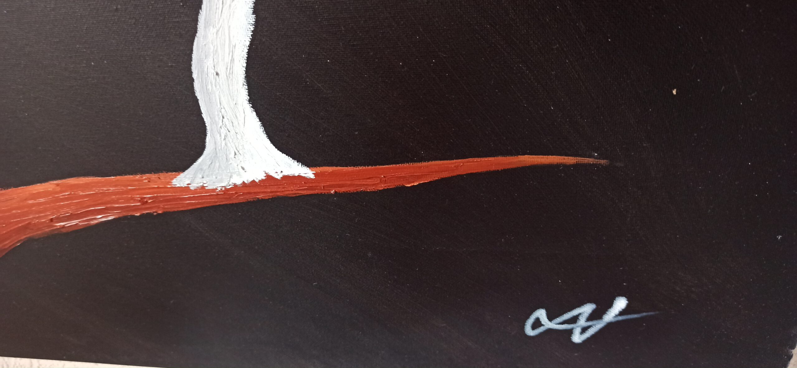 Fantasie Baum Winter Öl auf Leinwand 90x60 cm – Bild 3