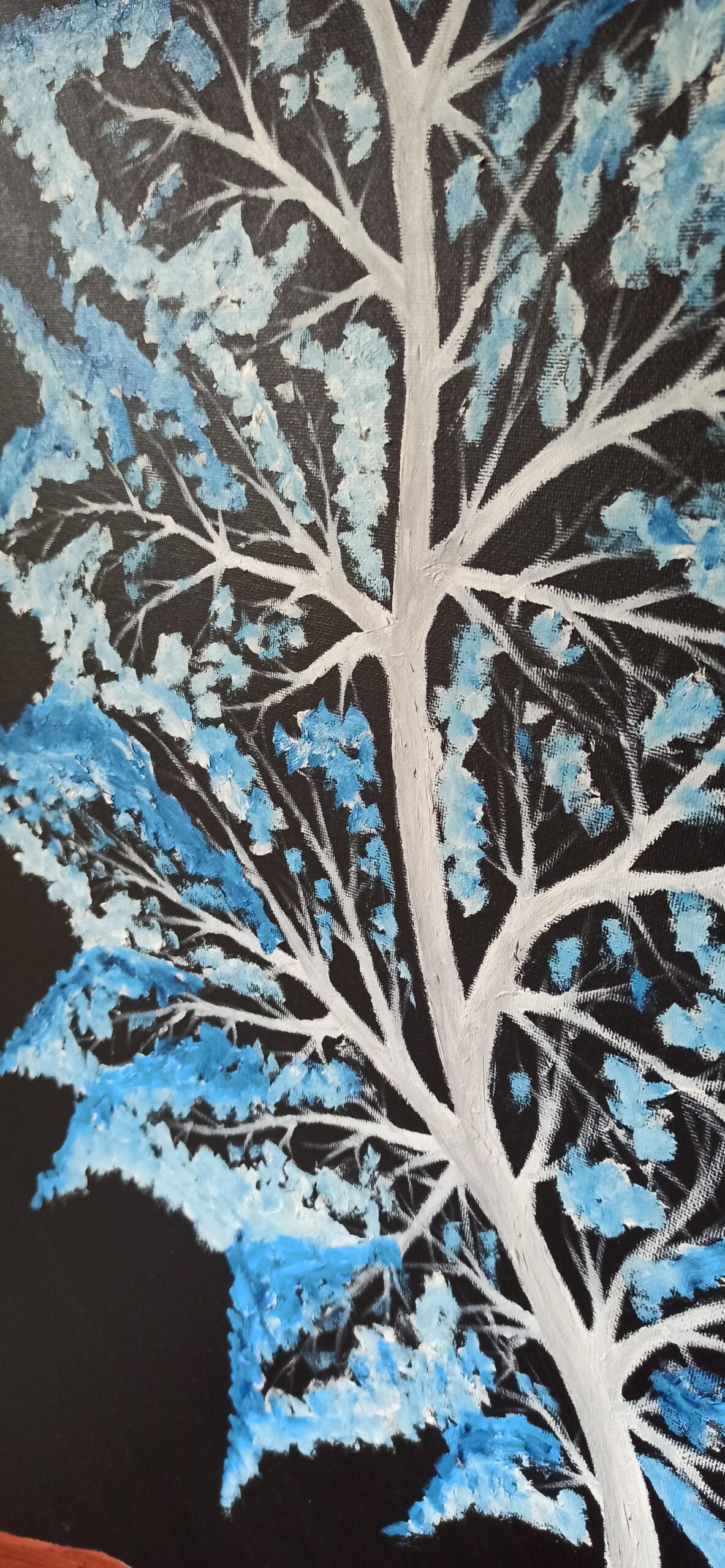 Fantasie Baum Winter Öl auf Leinwand 90x60 cm – Bild 2