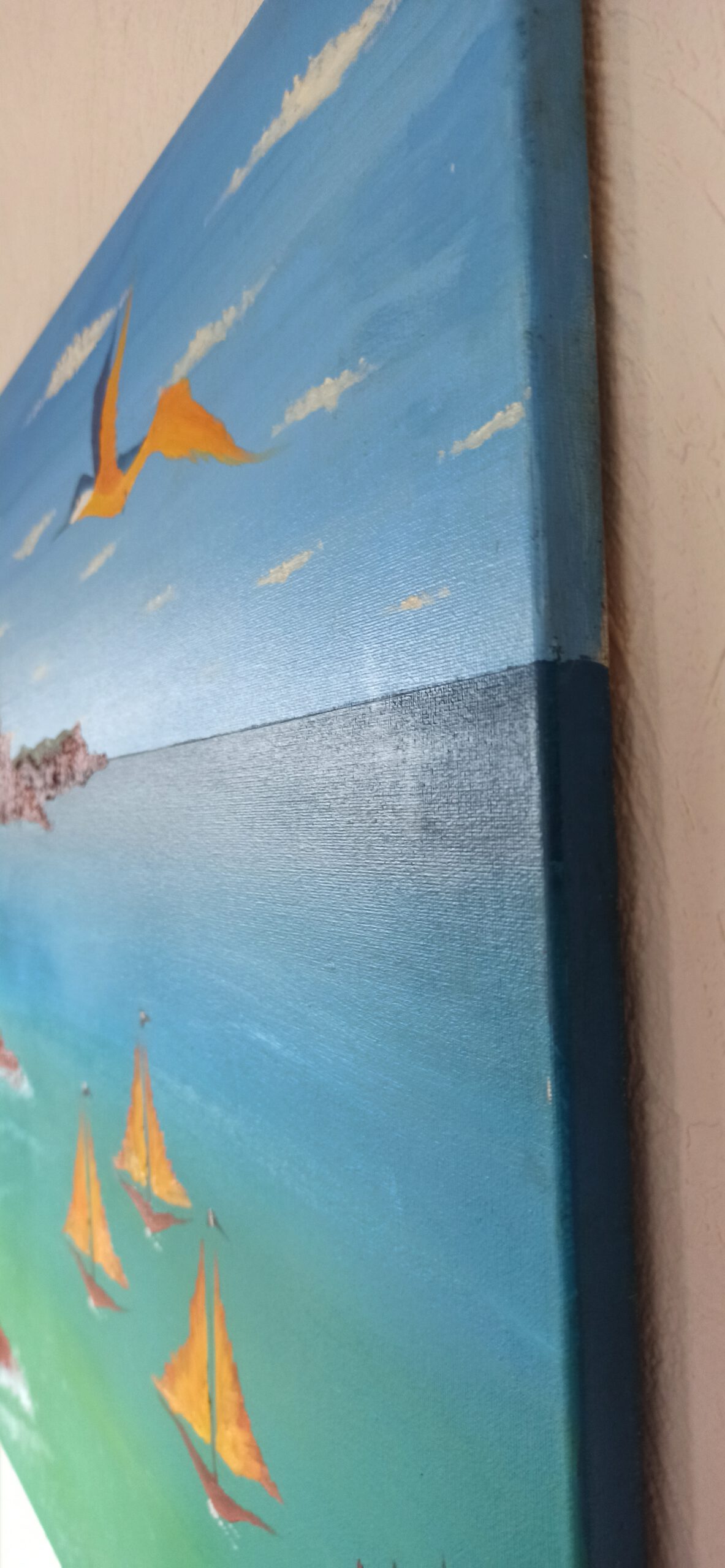 Klippen Öl auf Leinwand 60x100 cm – Bild 3