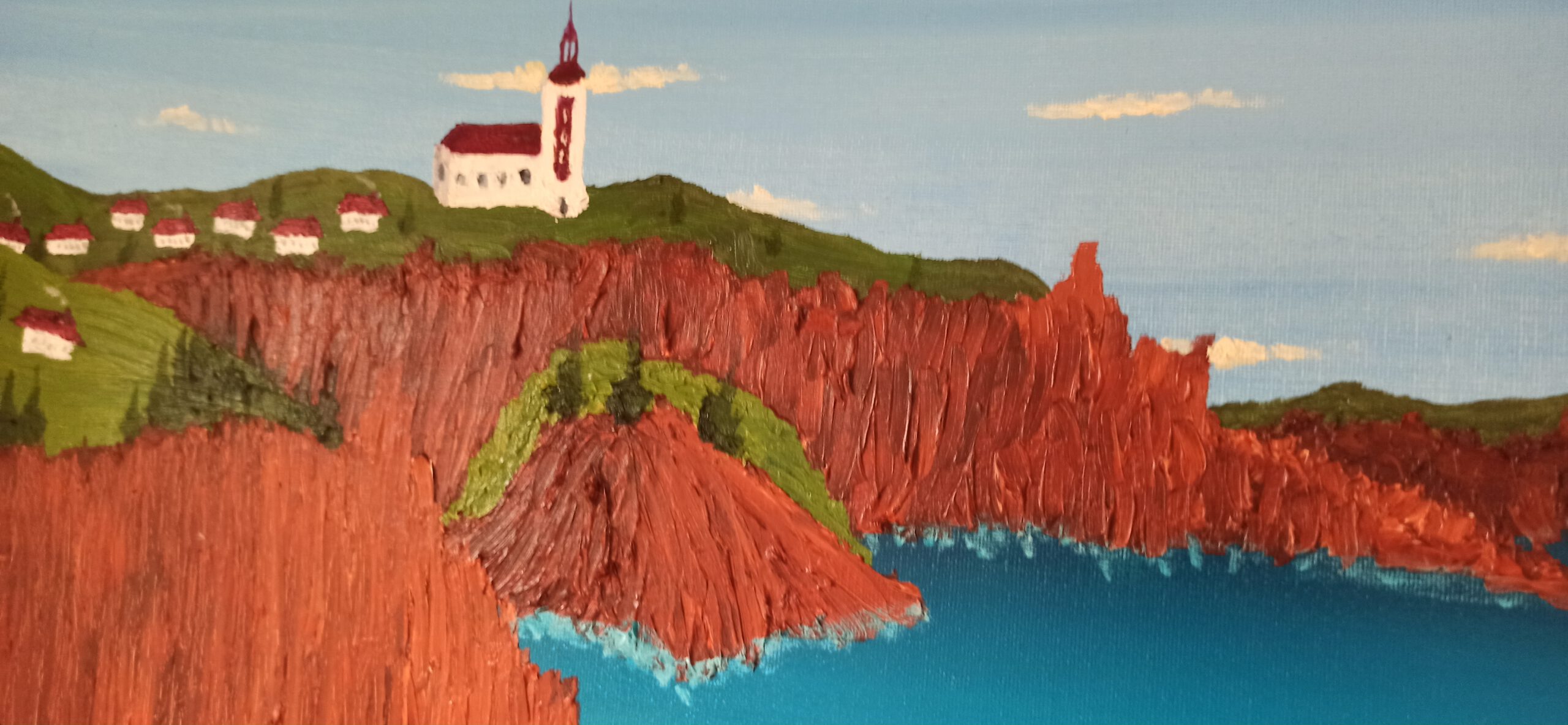 Klippen Öl auf Leinwand 60x100 cm – Bild 2