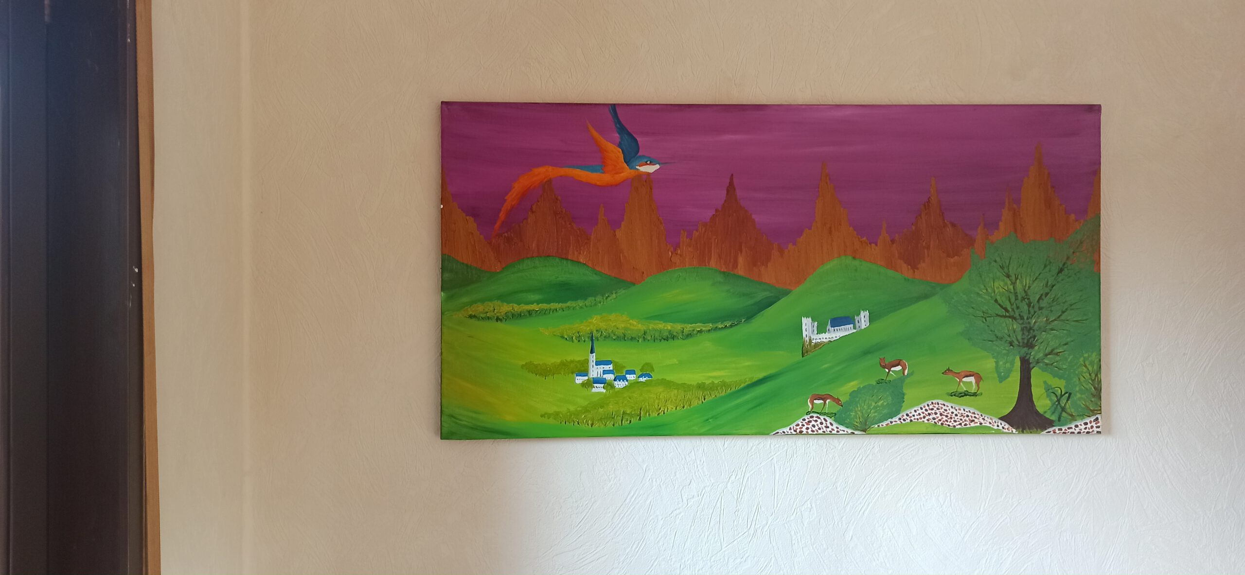 Märchenland Öl auf Leinwand 50x100 cm – Bild 3