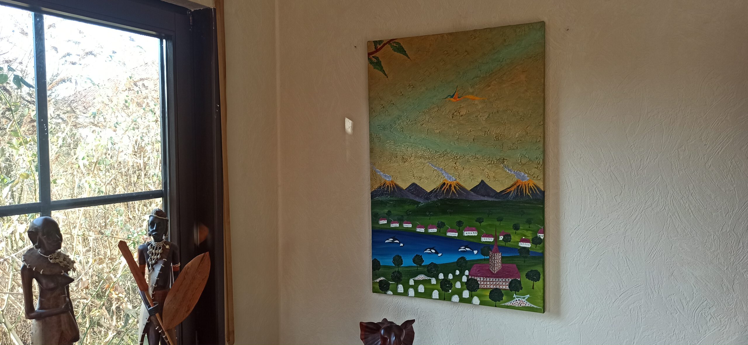 Englische Kirche Öl auf Leinwand 90x60 cm – Bild 3