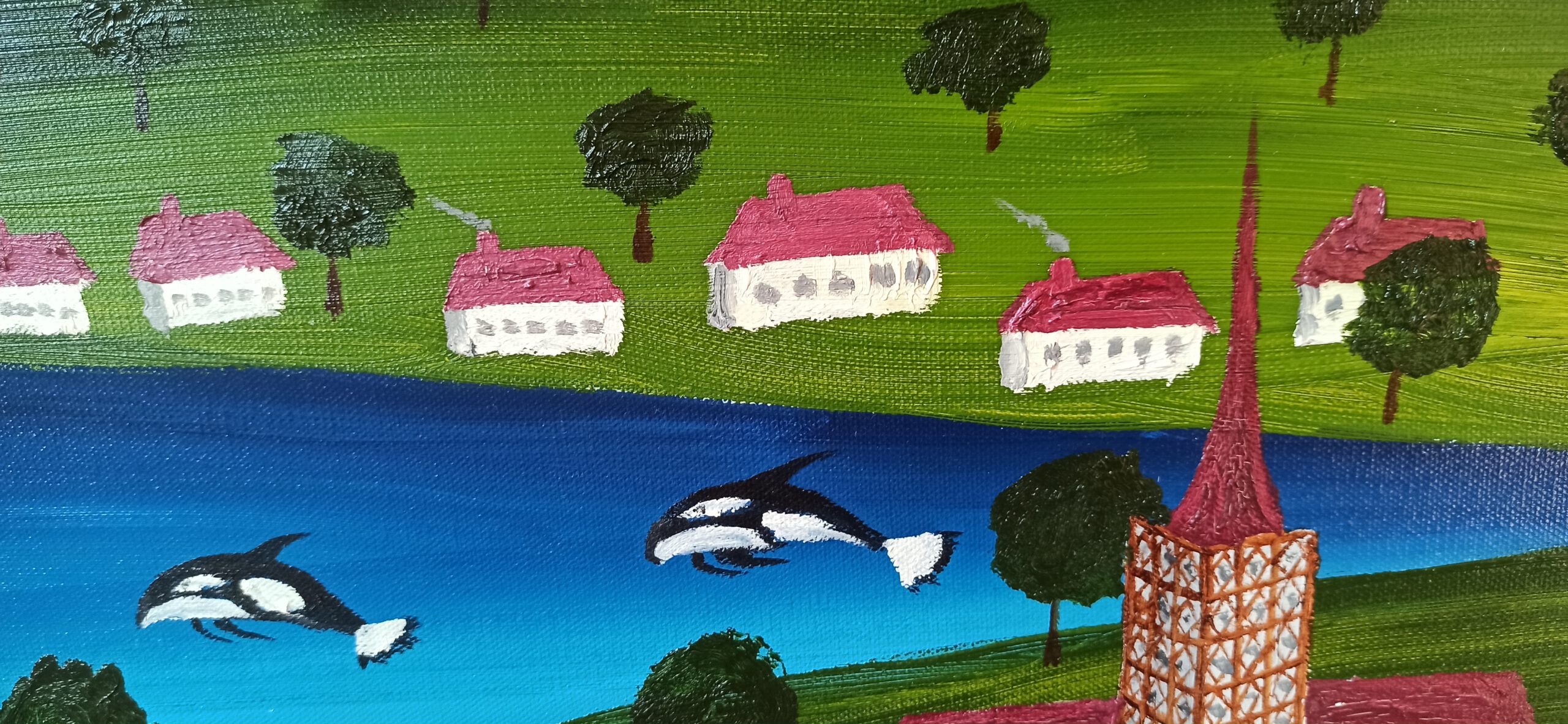 Englische Kirche Öl auf Leinwand 90x60 cm – Bild 6