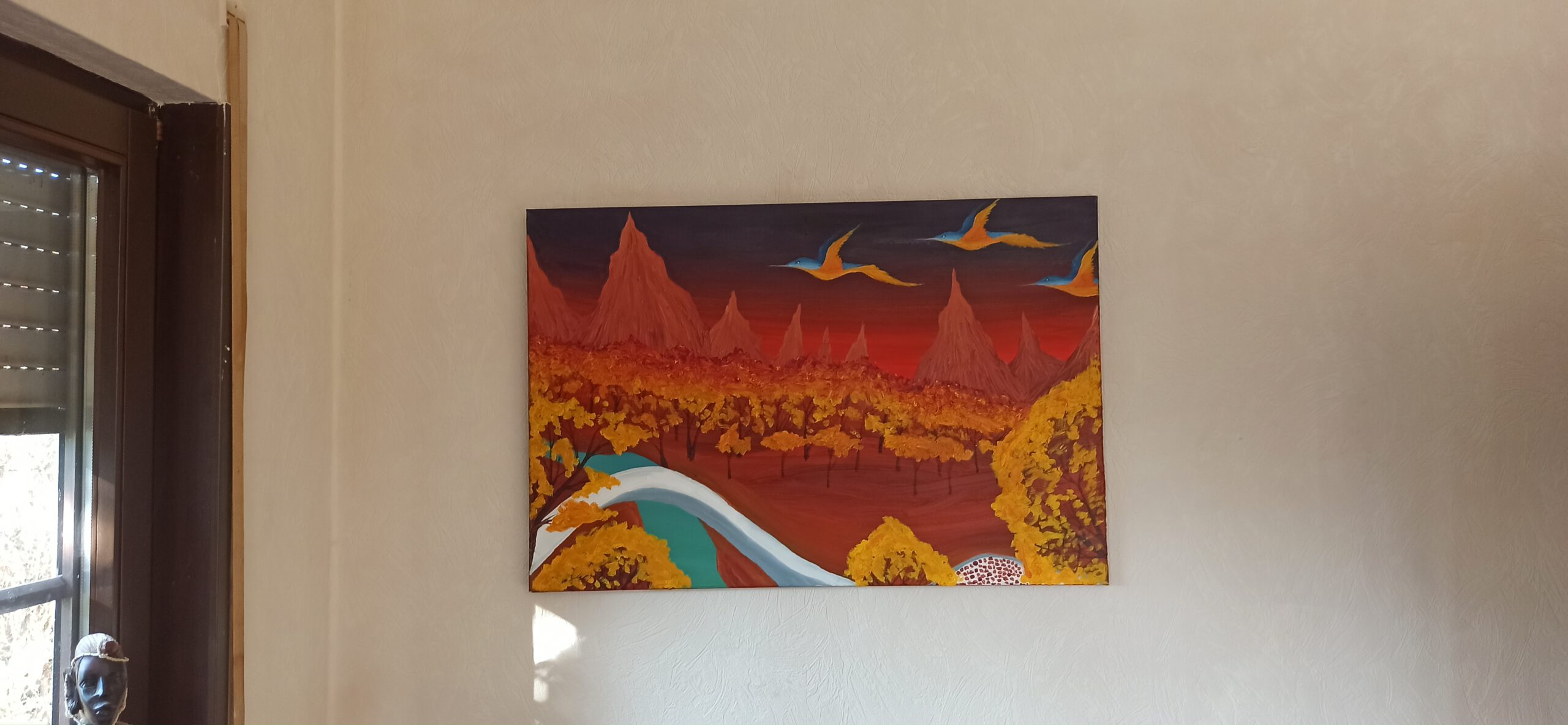 Herbstlandschaft Öl auf Leinwand 60x90 cm – Bild 3