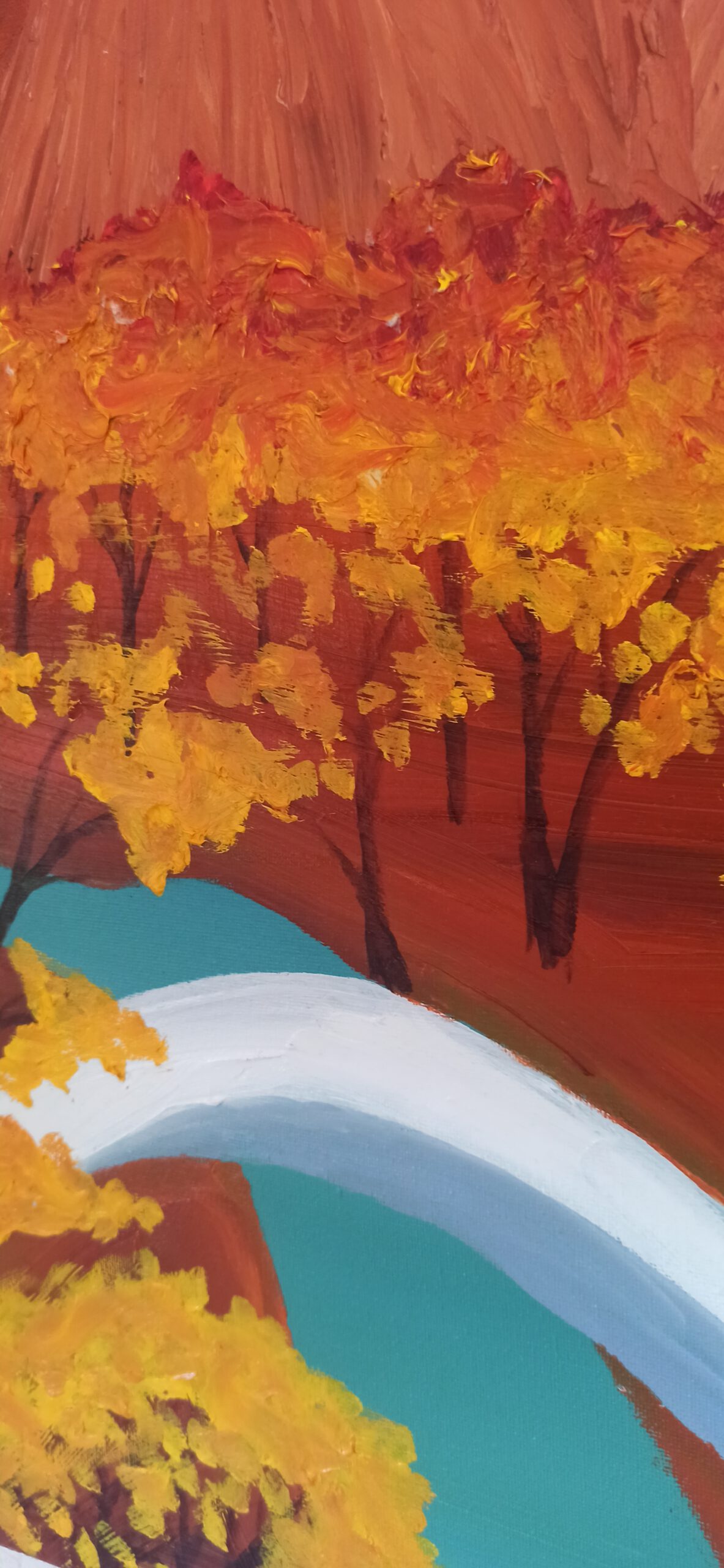 Herbstlandschaft Öl auf Leinwand 60x90 cm – Bild 5