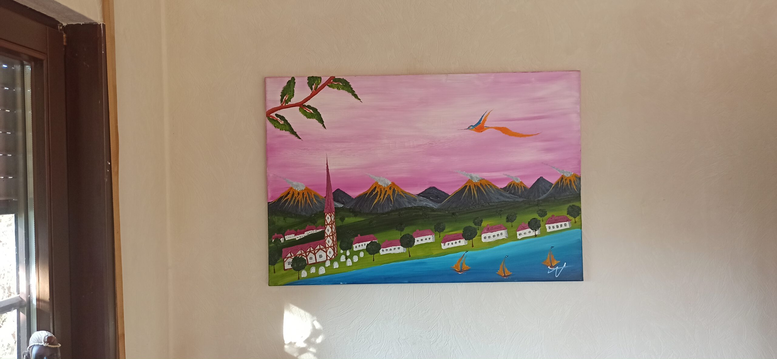 Kirche Öl auf Leinwand 60x90 cm – Bild 4