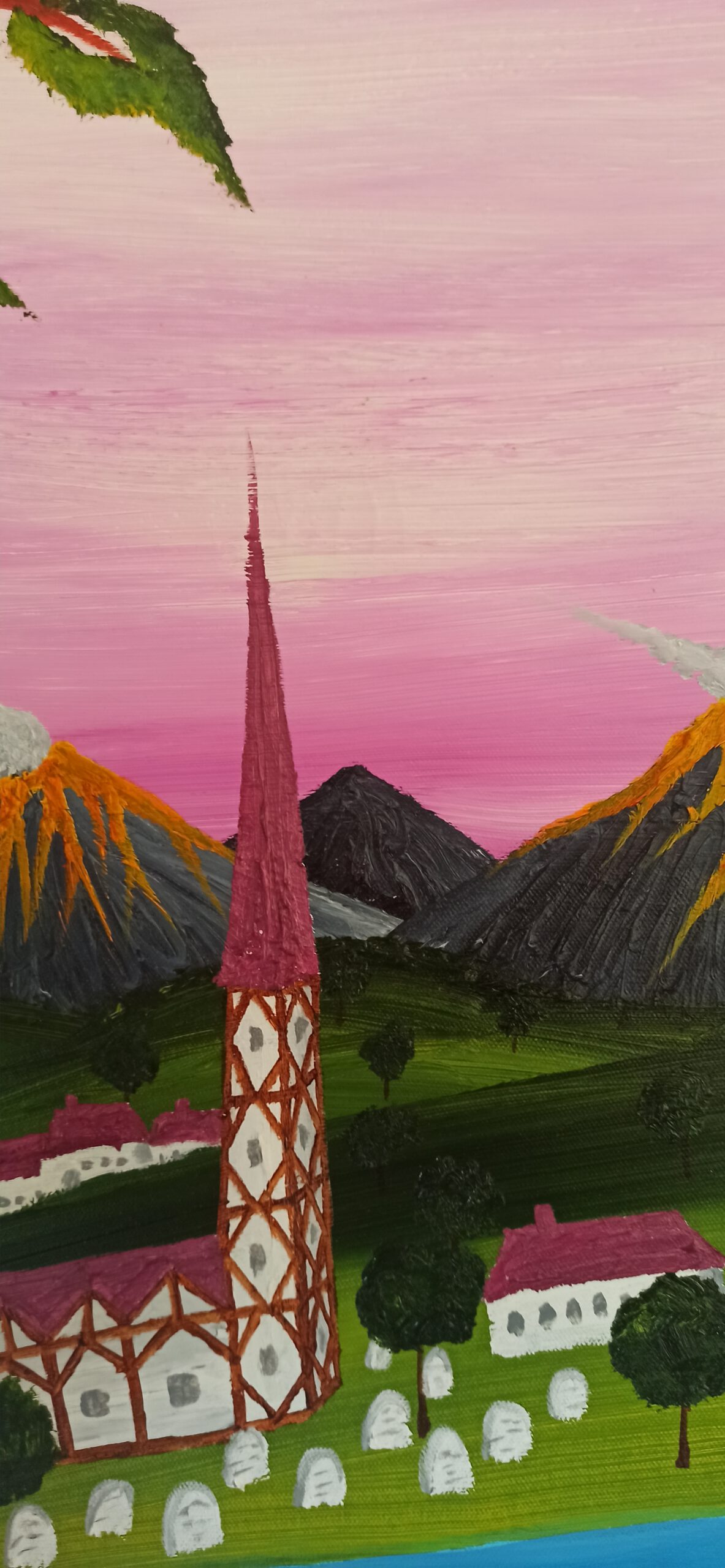Kirche Öl auf Leinwand 60x90 cm – Bild 5