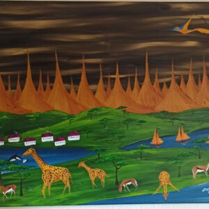 Savanne Öl auf Leinwand 60x80 cm