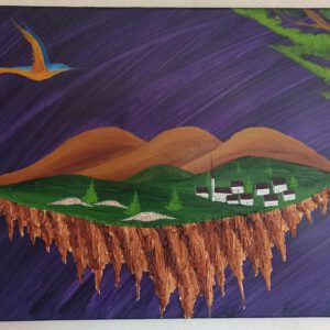 Landschaft im Nichts Öl auf Leinwand 50x70 cm