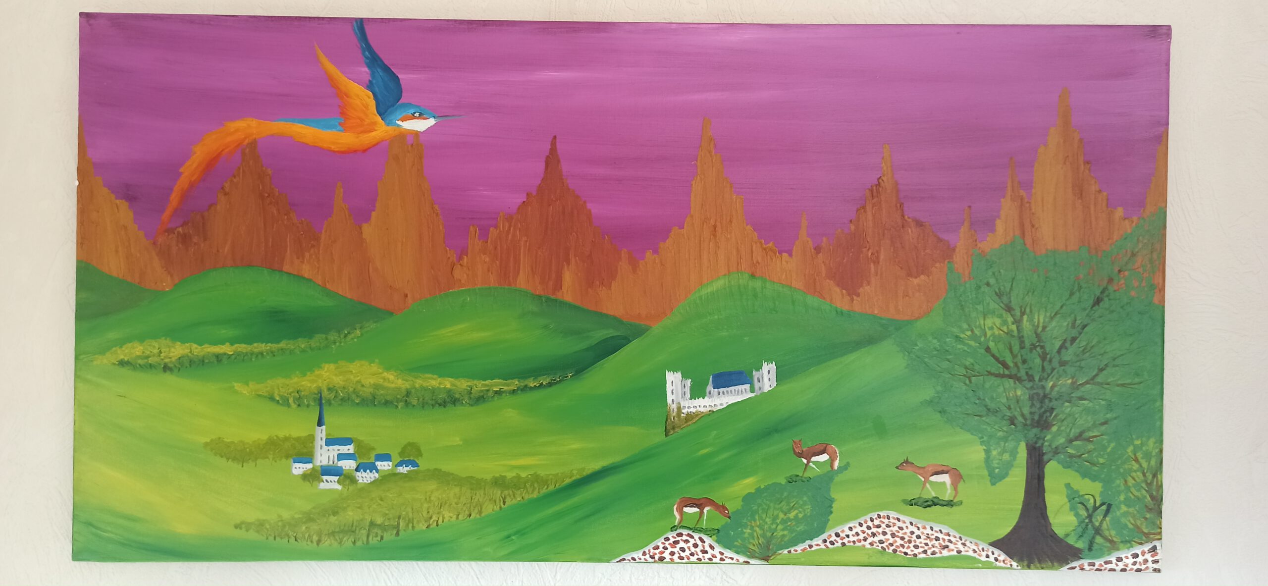 Märchenland Öl auf Leinwand 50x100 cm