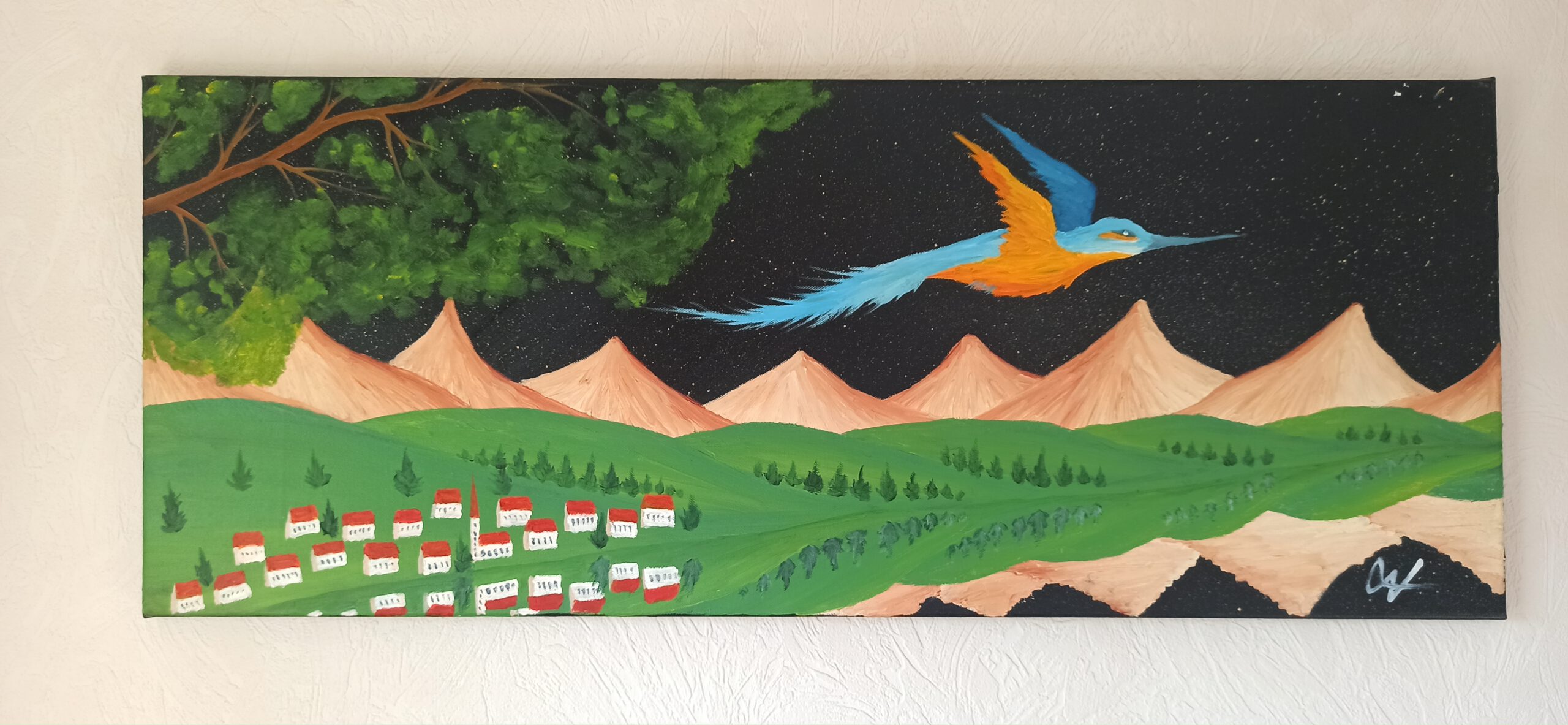 Spiegelung Öl auf Leinwand 40x100 cm – Bild 2