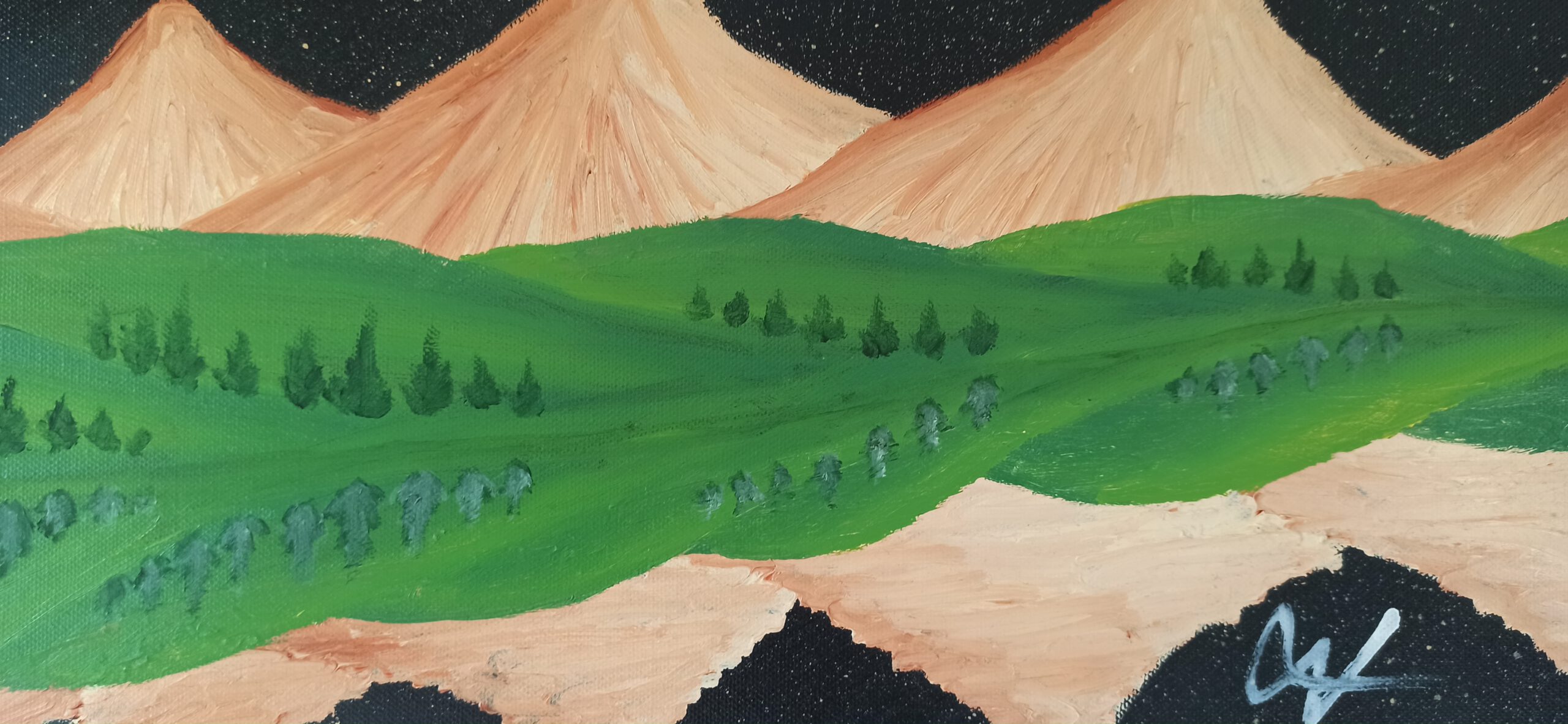 Spiegelung Öl auf Leinwand 40x100 cm – Bild 4