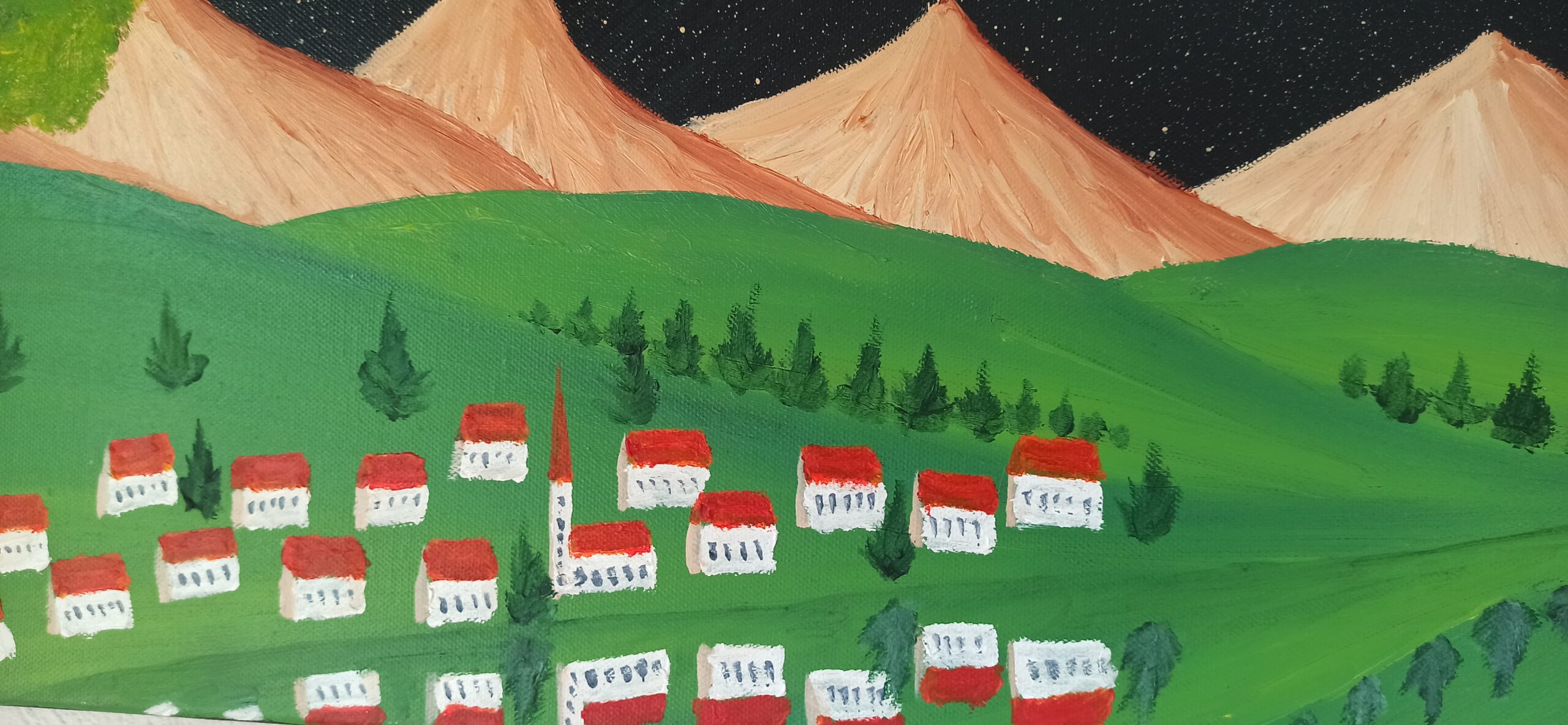 Spiegelung Öl auf Leinwand 40x100 cm – Bild 5