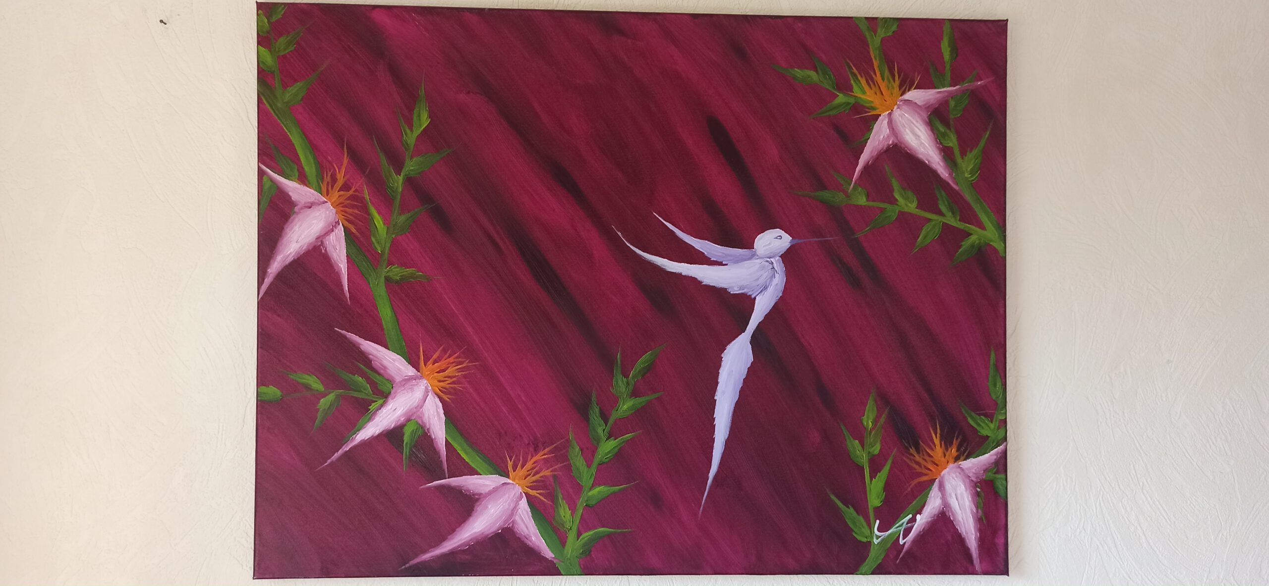 Kolibri 2 Öl auf Leinwand 60x80 cm – Bild 2