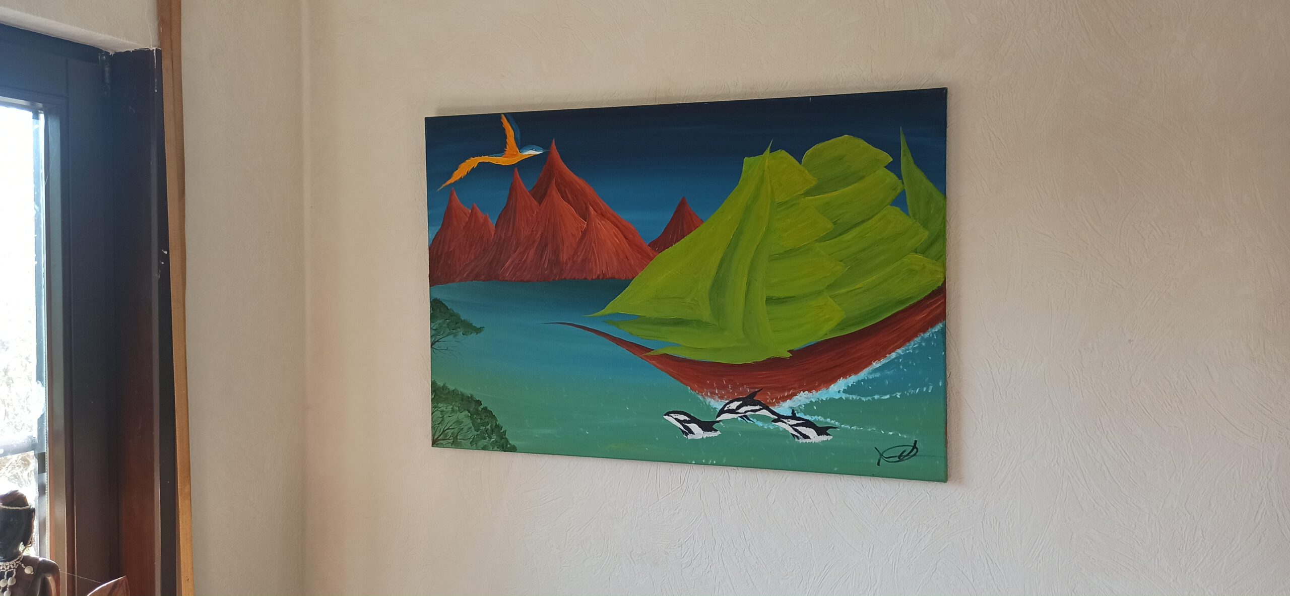 Das Schiff Öl auf Leinwand 60x90 cm – Bild 3