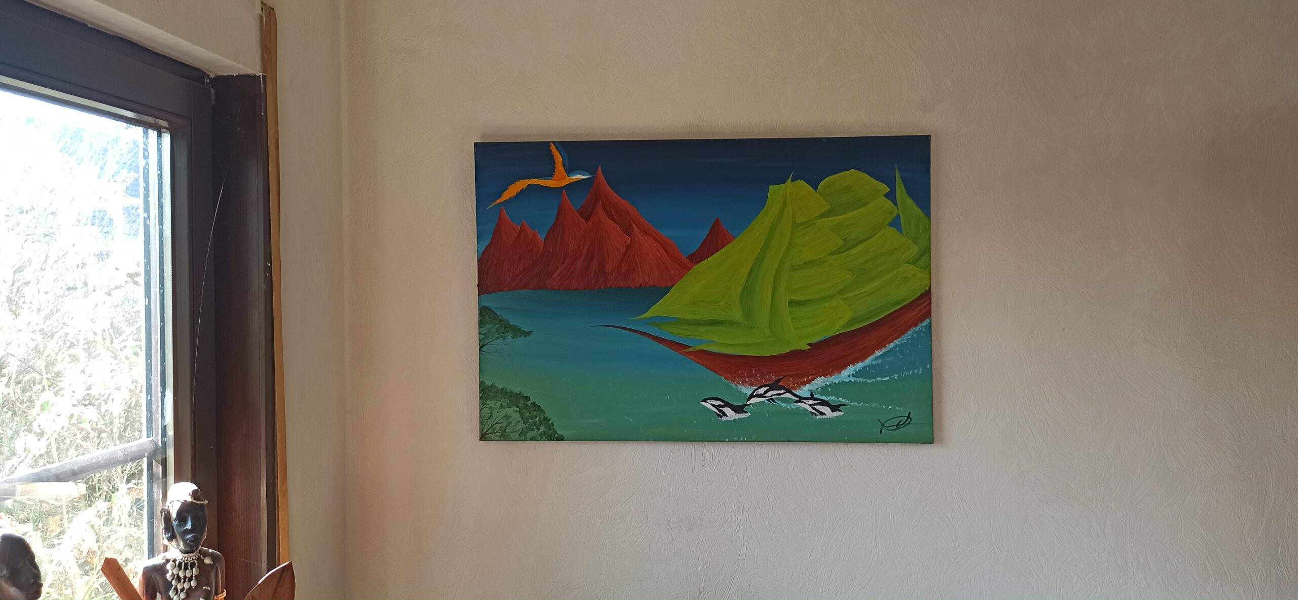 Das Schiff Öl auf Leinwand 60x90 cm – Bild 4