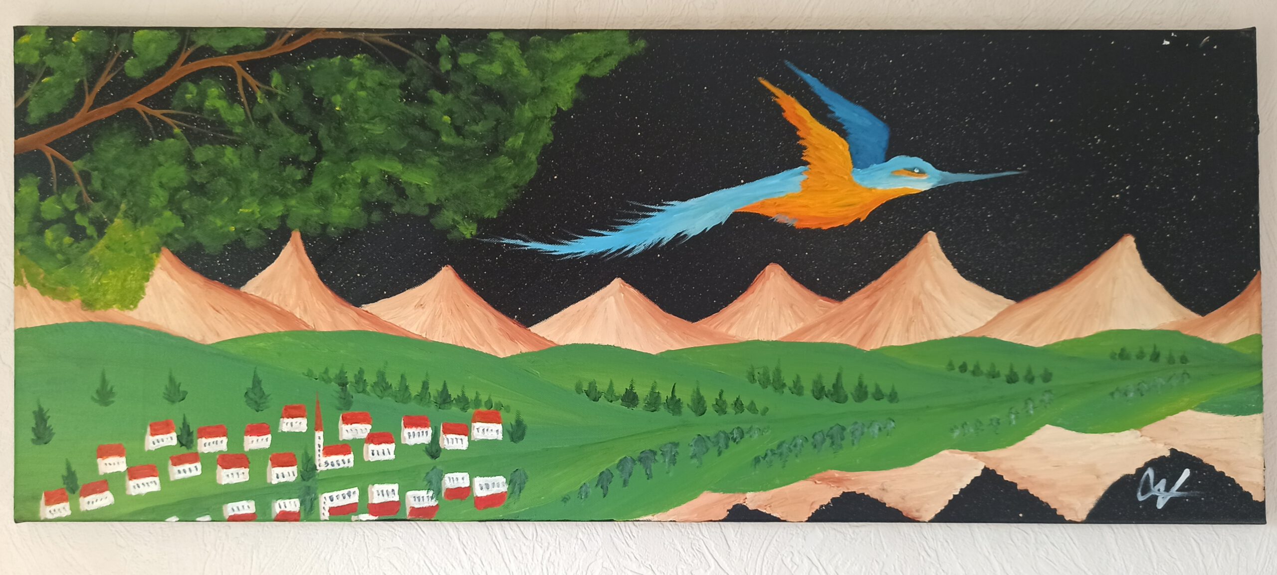 Spiegelung Öl auf Leinwand 40x100 cm