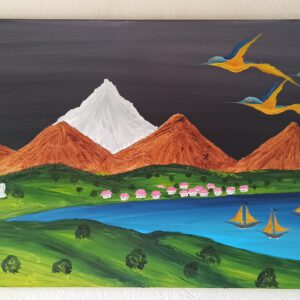 Der weiße Berg Öl auf Leinwand 50x100 cm