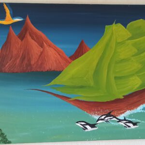 Das Schiff Öl auf Leinwand 60x90 cm