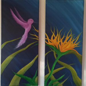 Kolibri 3 Öl auf Leinwand 70x60 cm (2x70x30 cm)