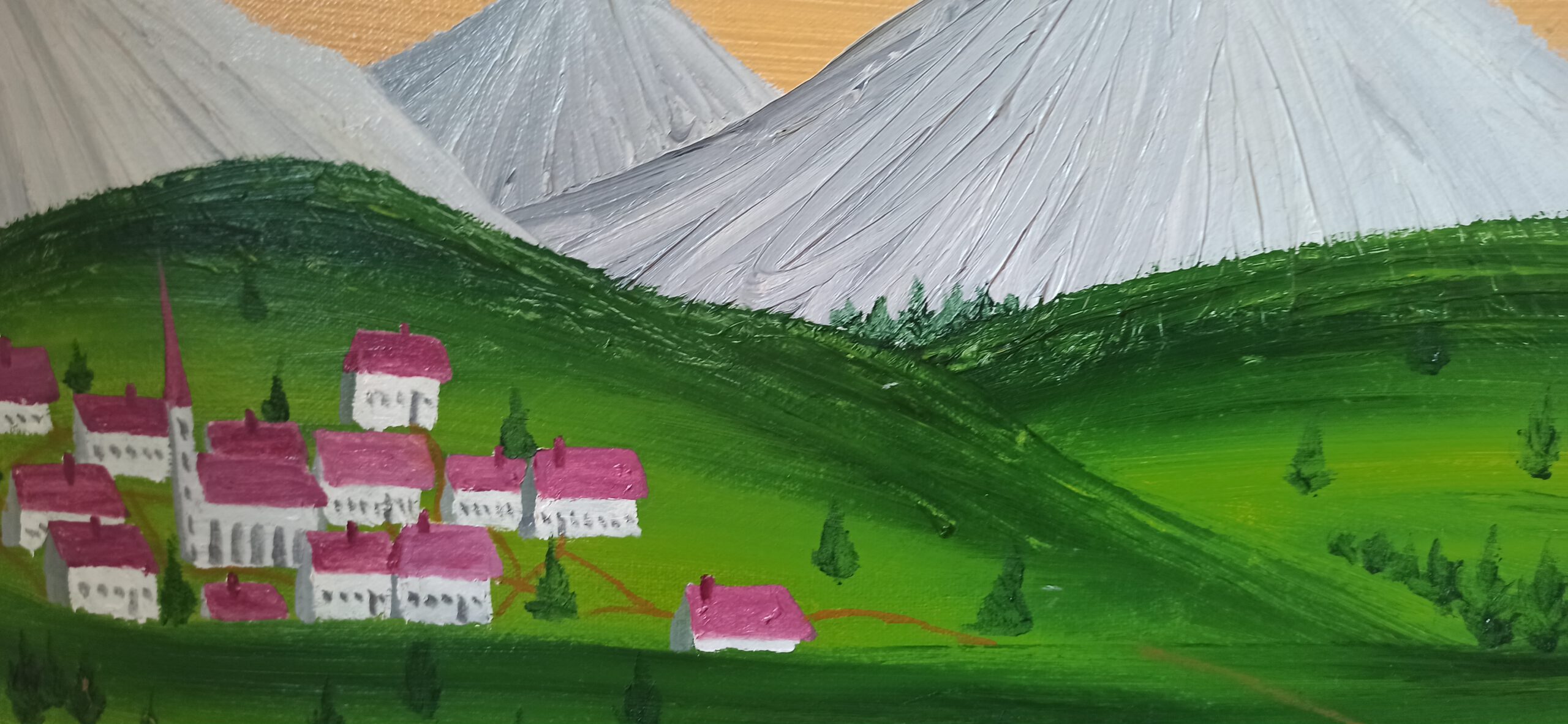 Englische Kirche 2 Öl auf Leinwand 70x100 cm – Bild 6