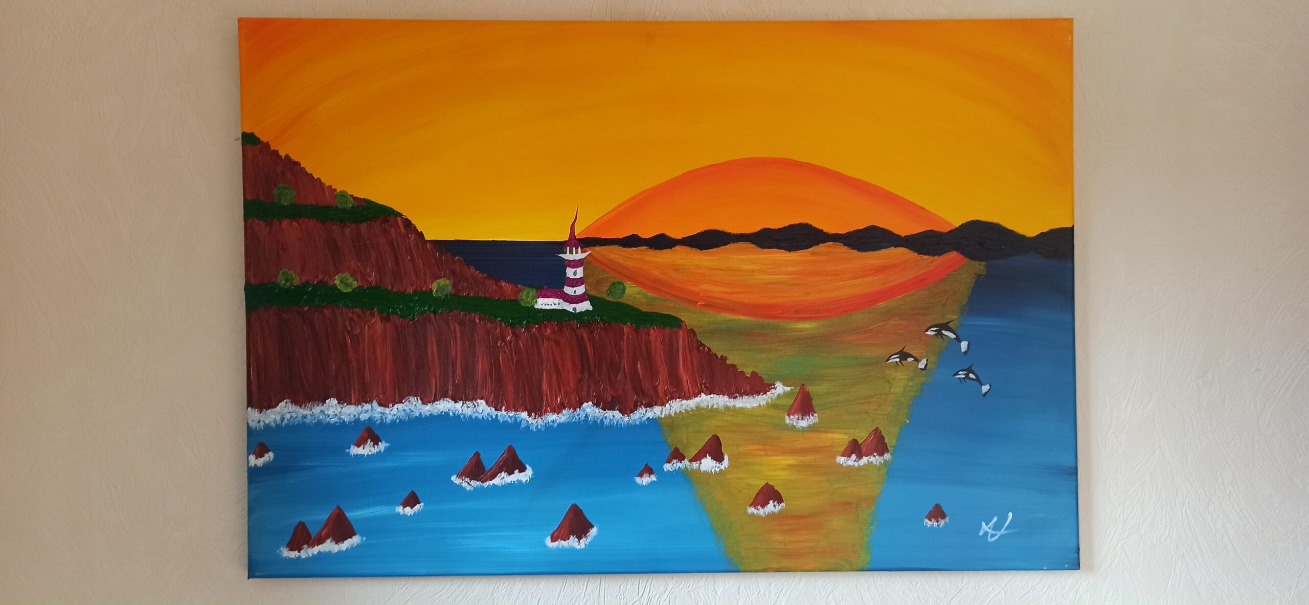 Leuchtturm 2 Öl auf Leinwand 60x90 cm – Bild 2