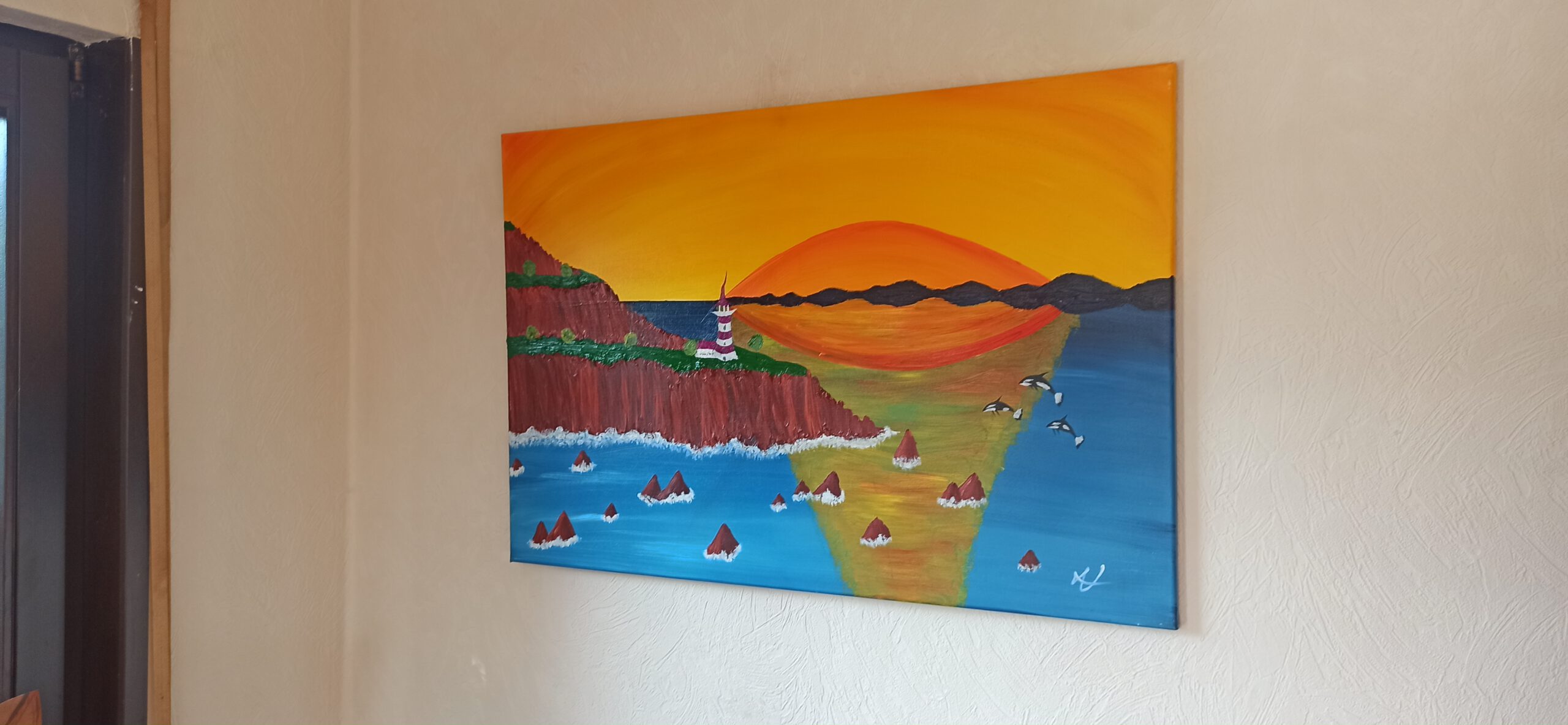 Leuchtturm 2 Öl auf Leinwand 60x90 cm – Bild 3