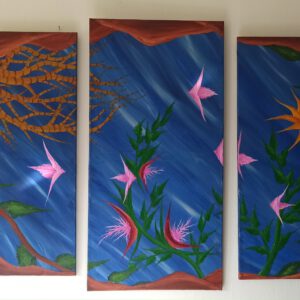 Seaworld 2 Öl auf Leinwand 100x170 cm (1x100x50, 2x90x30, 2x80x30 cm)