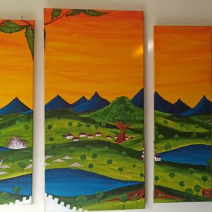 Märchenland 3 Öl auf Leinwand 100x170 cm (1x100x50, 2x90x30, 2x80x30 cm)