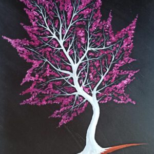 Fantasie Baum Frühling Öl auf Leinwand 90x60 cm