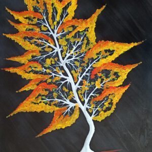 Fantasie Baum Herbst Öl auf Leinwand 90x60 cm