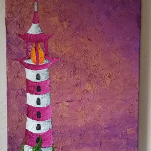 Lighthouse Oil on canvas 100x40 cm