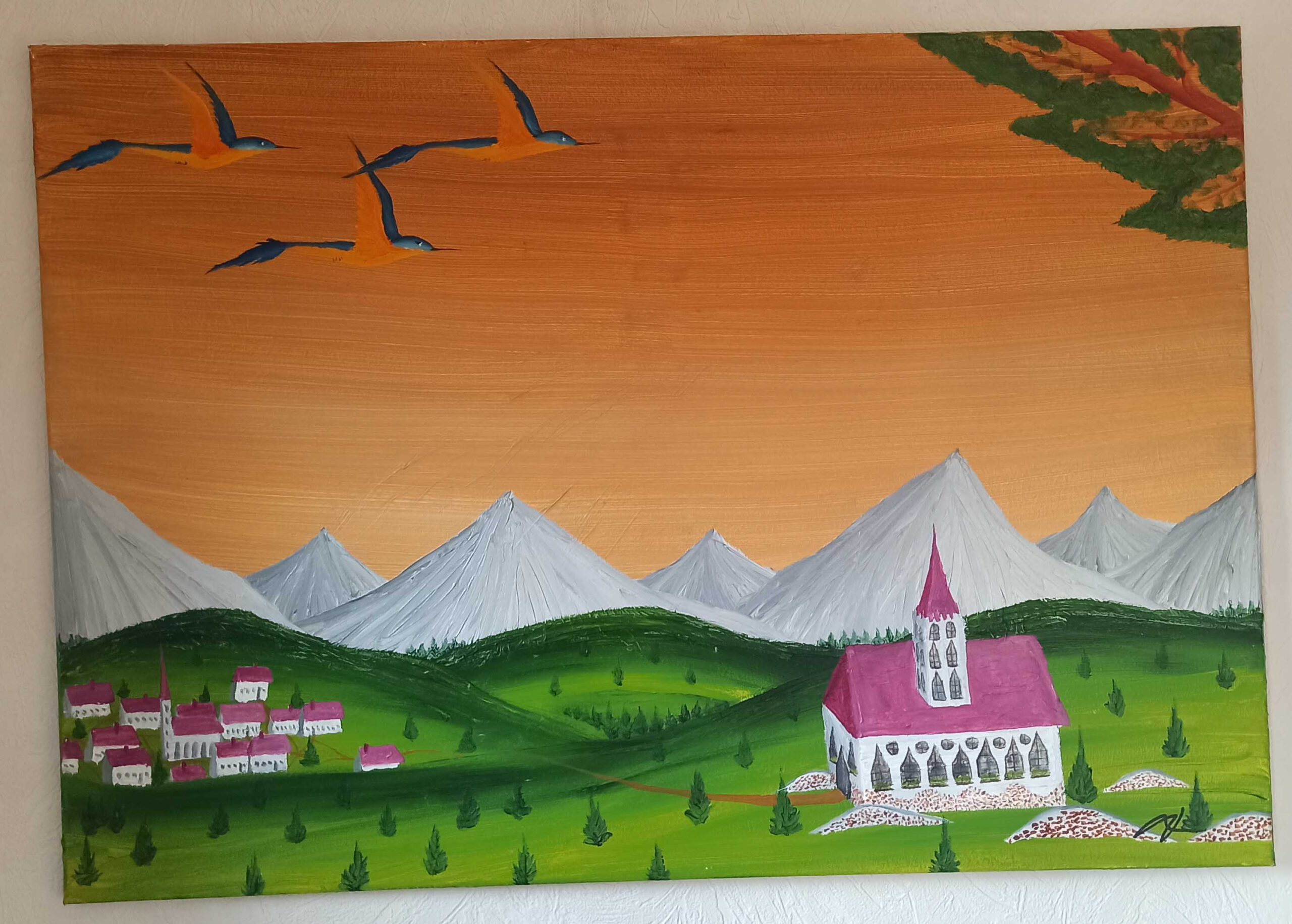 Englische Kirche 2 Öl auf Leinwand 70x100 cm