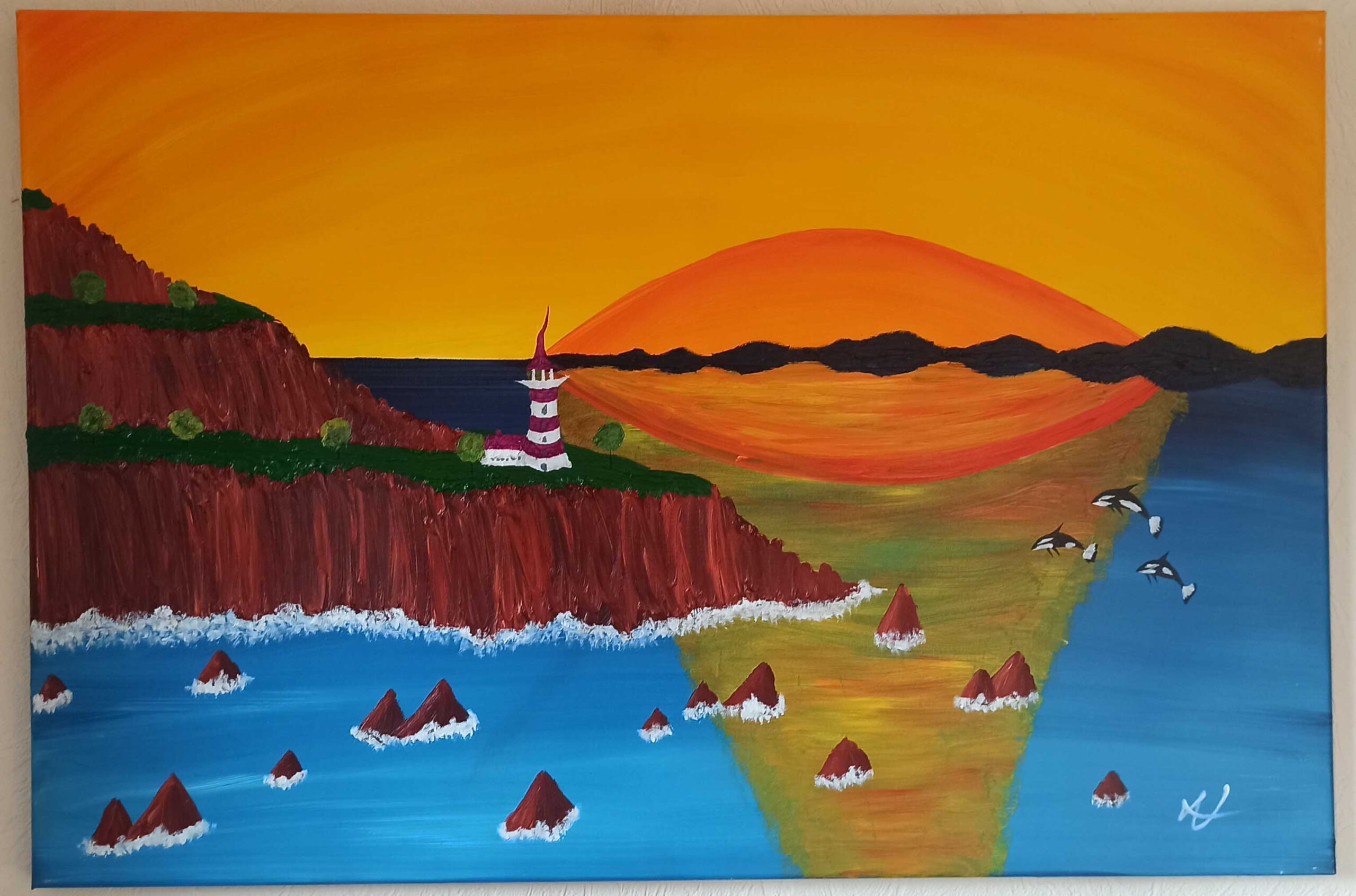 Leuchtturm 2 Öl auf Leinwand 60x90 cm