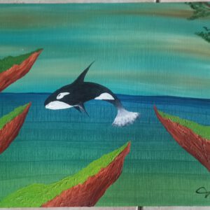 Orca, Öl auf Papier, 36x48 cm