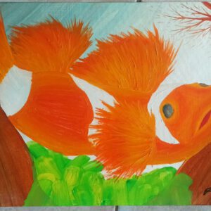 Anemonenfisch, Öl auf Papier, 36x48 cm