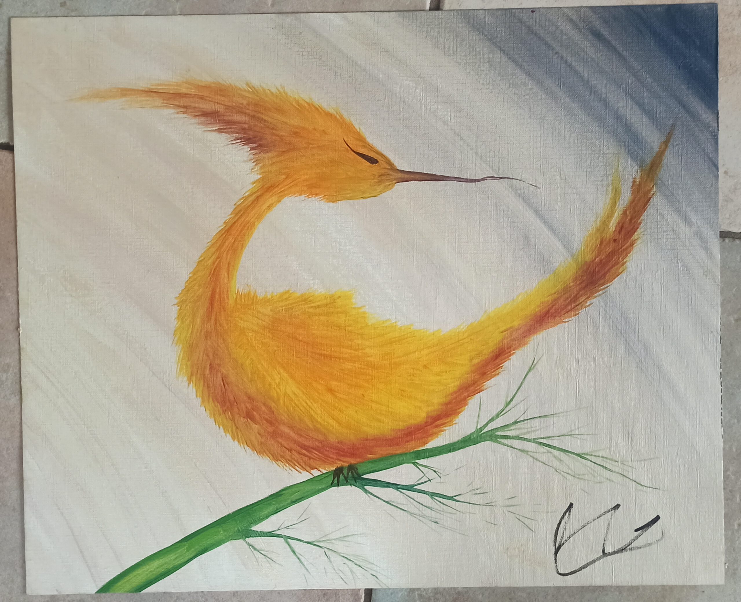 Phönix 2, Öl auf Papier, 38x46 cm