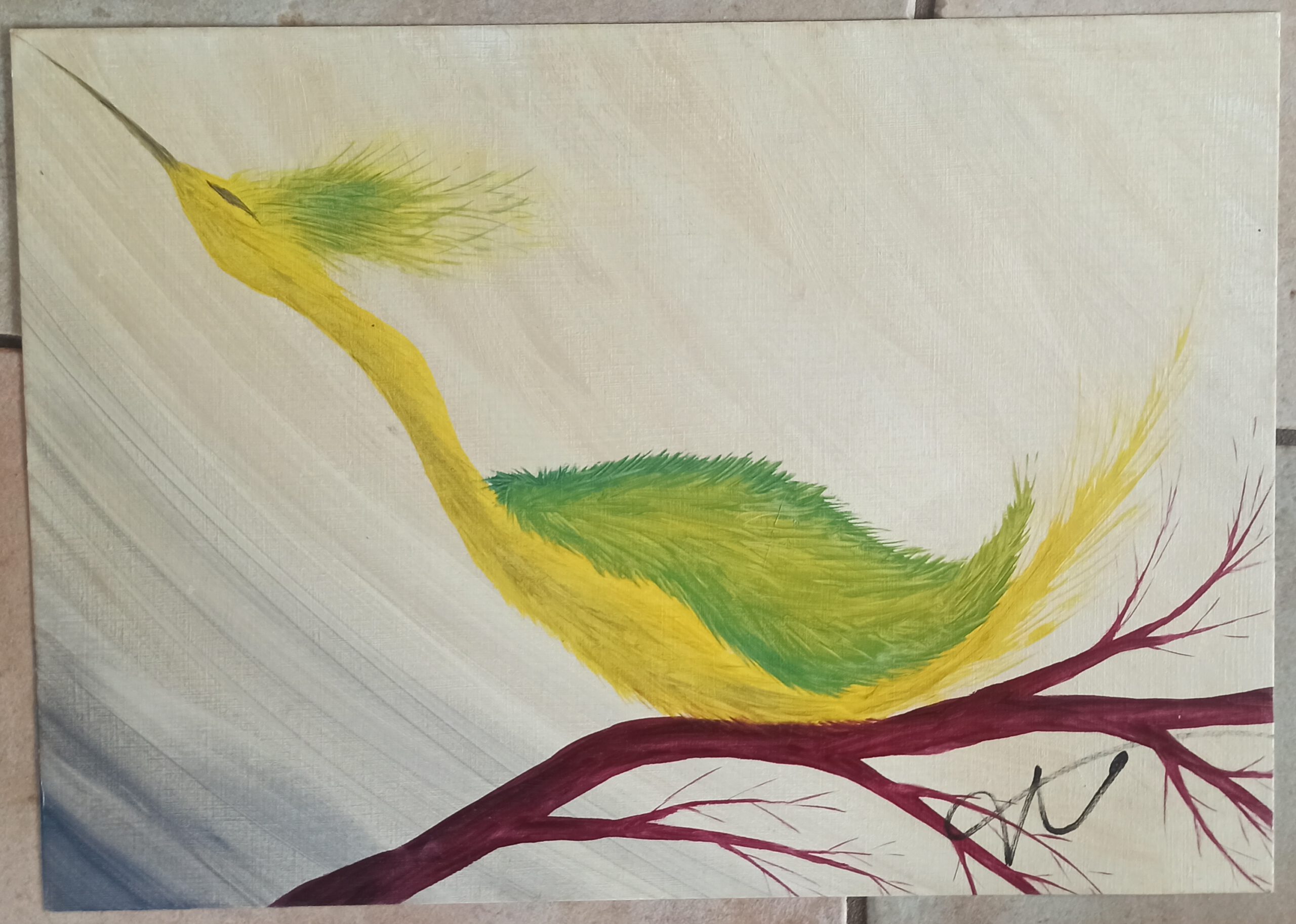 Schwan, Öl auf Papier, ca. 29,7x42 cm